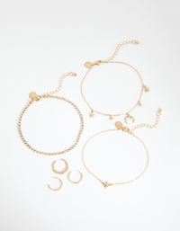 Gold Moon Anklet & Toe Ring 6-Pack Set - link has visual effect only