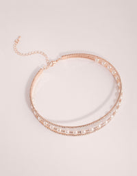 Rose Gold Diamante Cupchain Choker - link has visual effect only