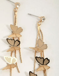 Gold Multi Butterfly Drop Earrings - link has visual effect only
