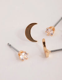 Gold Crescent Moon Pearl Earrings - link has visual effect only