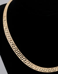Gold Plated Sterling Silver Greek Key Collar Necklace - link has visual effect only