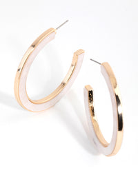 Gold Acrylic Inlay Hoop Earrings - link has visual effect only