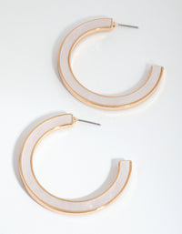 Gold Acrylic Inlay Hoop Earrings - link has visual effect only