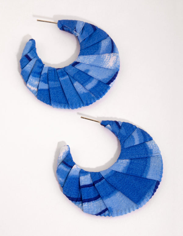 Fabric Covered Cut Out Hoop Earrings