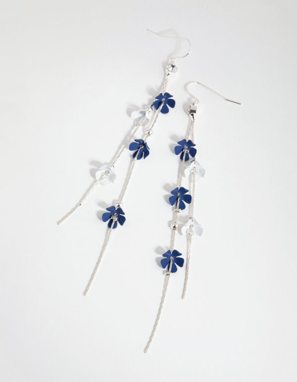 Silver Miniature Matte Flower Earrings