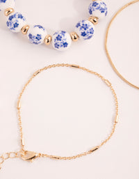 Gold Ceramic Bead Bracelet Pack - link has visual effect only