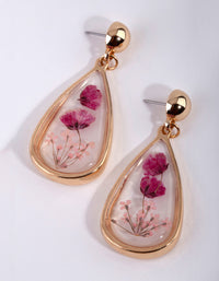 Gold Trapped Flower Earrings - link has visual effect only