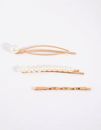Gold Pearl & Twist Clip Pack - link has visual effect only