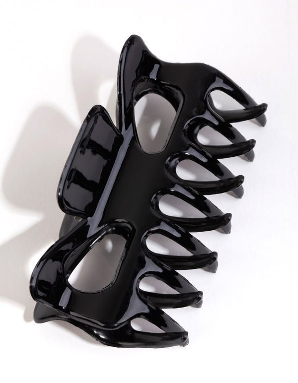 Black Acrylic Large Bow Claw