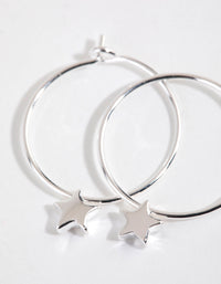 Sterling Silver Mini Star Hoop Earrings - link has visual effect only