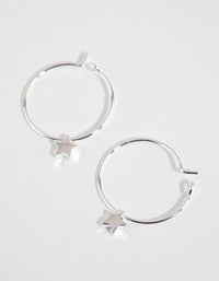 Sterling Silver Mini Star Hoop Earrings - link has visual effect only