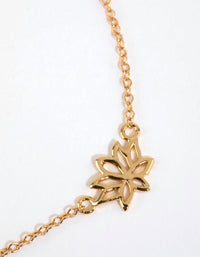 Gold Plated Sterling Silver Lotus Bracelet or Anklet - link has visual effect only