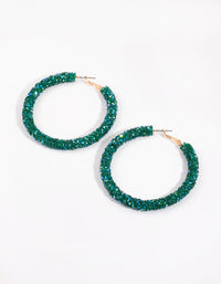 Green Glitter Cluster Hoop Earrings - link has visual effect only