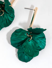 Green Pearlised Petal Drop Earrings - link has visual effect only