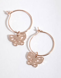 Rose Gold Cut Out Butterfly Huggie Earrings - link has visual effect only