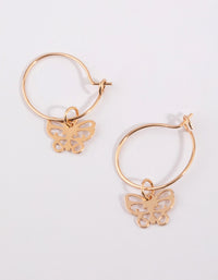 Gold Cut Out Butterfly Huggie Earrings - link has visual effect only