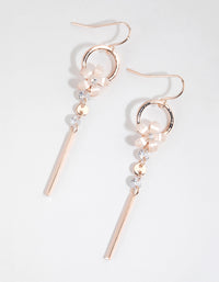 Rose Gold Delicate Flower Drop Earrings - link has visual effect only