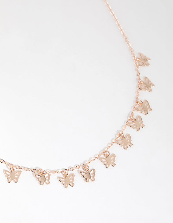 Rose Gold Cut Out Butterfly Necklace