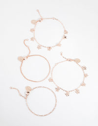 Rose Gold Cut Out Butterfly Bracelet & Anklet Pack - link has visual effect only