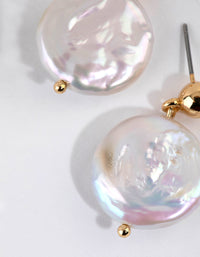 Gold Plated Freshwater Pearl Drop Earrings - link has visual effect only