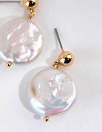 Gold Plated Freshwater Pearl Drop Earrings - link has visual effect only