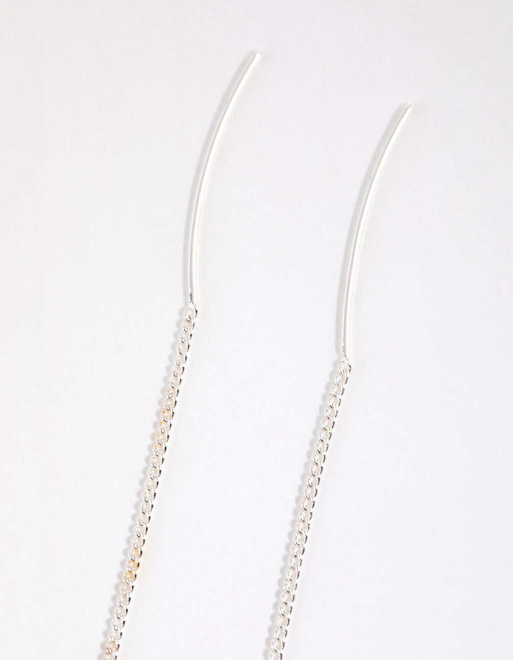 Silver Plated Star Thread Through Earrings
