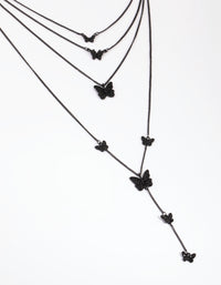 Matte Black Butterfly Layered Necklace - link has visual effect only
