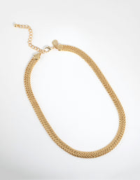 Gold Plated Flat Scaled Chain Necklace - link has visual effect only