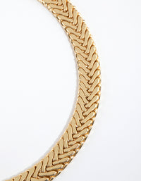 Gold Plated Flat Scaled Chain Necklace - link has visual effect only