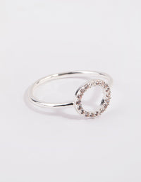 Silver Cubic Zirconia Open Circle Ring - link has visual effect only