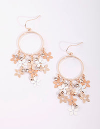 Rose Gold Cascading Flower Drop Earrings - link has visual effect only