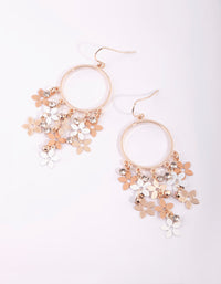 Rose Gold Cascading Flower Drop Earrings - link has visual effect only
