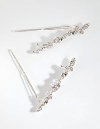 Silver Crystal Butterfly Clips - link has visual effect only