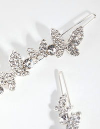 Silver Crystal Butterfly Clips - link has visual effect only