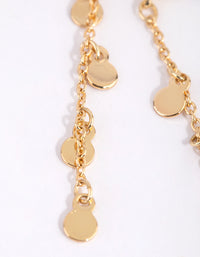 Gold Plated Disc Drop Thread Through Earrings - link has visual effect only
