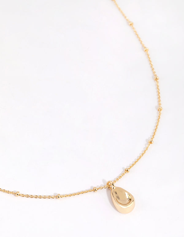 Gold Plated Dainty Oval Necklace