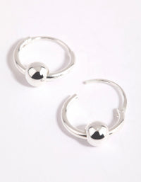 Sterling Silver Ball Hoop Earrings - link has visual effect only