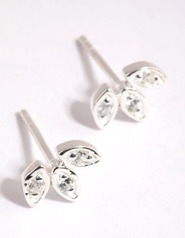 Sterling Silver Cubic Zirconia Mini Crawler Stud Earrings