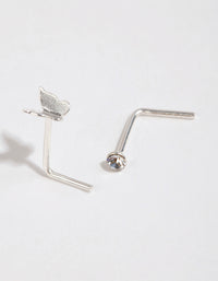 Sterling Silver Mini Butterfly Nose Studs - link has visual effect only