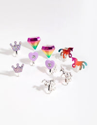 Kids Silver Royal Clip On Earring Pack - link has visual effect only