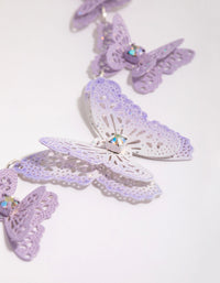 Lilac Coated Metal Butterfly Stamp Statement Necklace - link has visual effect only