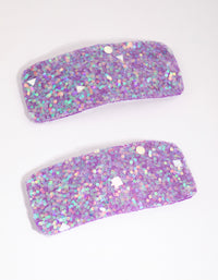 Purple Glitter Statement Pack Snap Clips - link has visual effect only