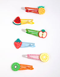 Kids Matte Multicoloured Fruit Salad Snap Clips - link has visual effect only