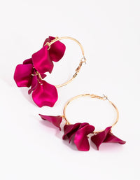 Pink Pearlised Petal Hoop Earrings - link has visual effect only