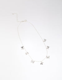 Silver Multi Butterfly Station Necklace - link has visual effect only