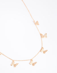 Gold Butterfly Station Necklace - link has visual effect only