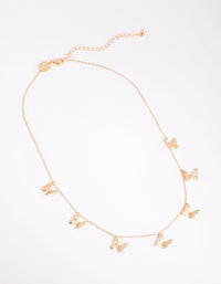 Gold Butterfly Station Necklace - link has visual effect only