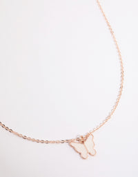 Rose Gold Butterfly Pendant Necklace - link has visual effect only
