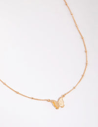 Gold Ball & Chain Butterfly Necklace - link has visual effect only