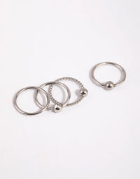 Surgical Steel Textured Nose Ring 4-Pack - link has visual effect only